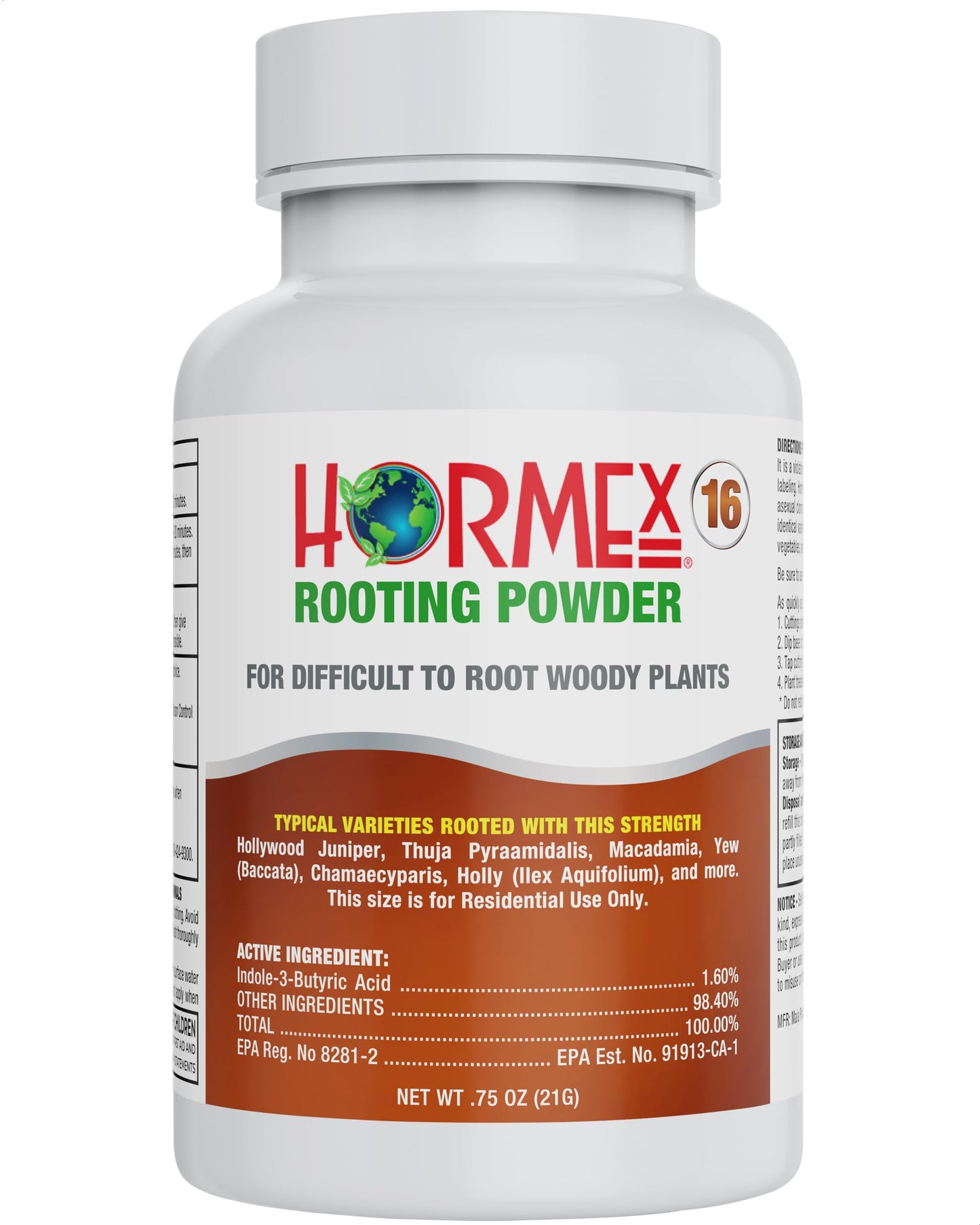 Hormex Rooting Powder #16 (1.60 IBA) - Rooting Hormone for Difficult Hardwood Plants & Tree Cuttings