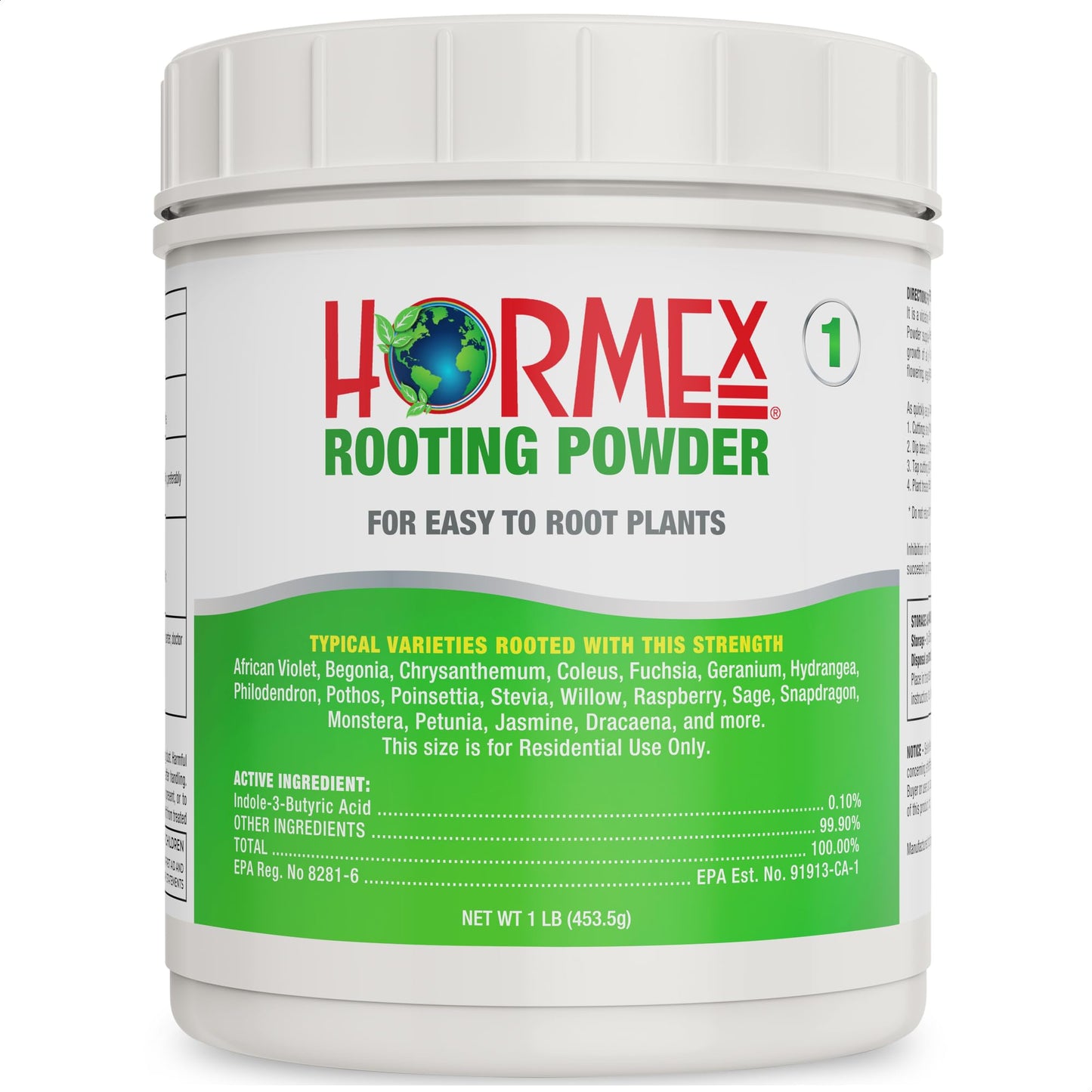 Hormex Rooting Powder #1 (0.10 IBA) - Rooting Hormone for Delicate Houseplants, Garden Herbs & Succulent Cuttings