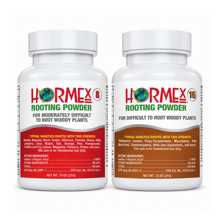 Hormex Rooting Powder Variety Pack #8 & #16 - Two 3/4 oz Bottles