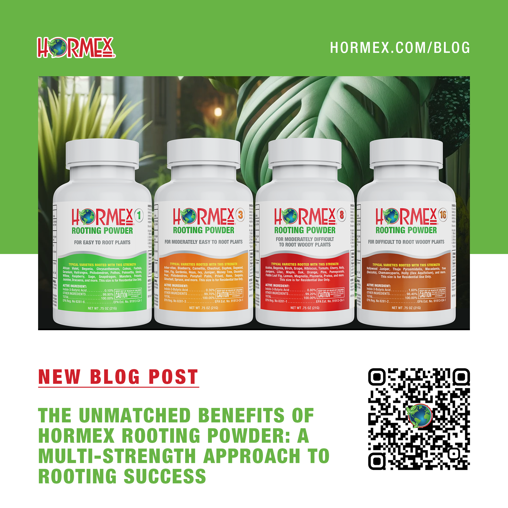 The Unmatched Benefits of Hormex Rooting Powder: Four Strengths – HORMEX