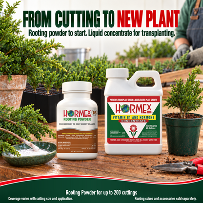 Hormex Rooting Duo: Rooting Powder #16 (3/4 oz) & Vitamin B1 & Hormone Concentrate (8 oz)