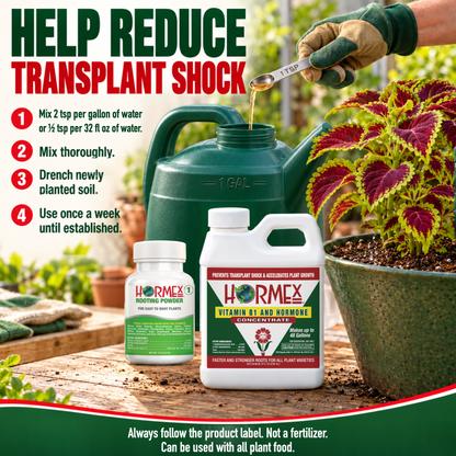 Hormex Rooting Duo: Rooting Powder #1 (3/4 oz) & Vitamin B1 & Hormone Concentrate (8 oz)