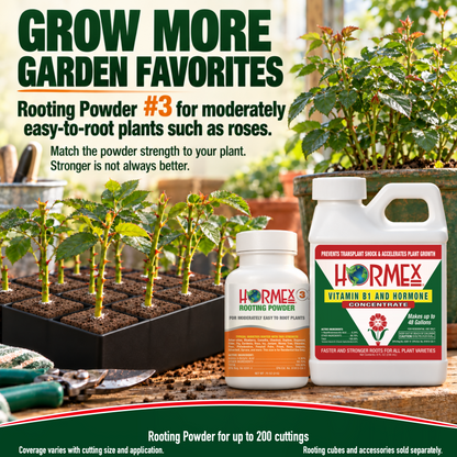 Hormex Rooting Duo: Rooting Powder #3 (3/4 oz) & Vitamin B1 & Hormone Concentrate (8 oz)