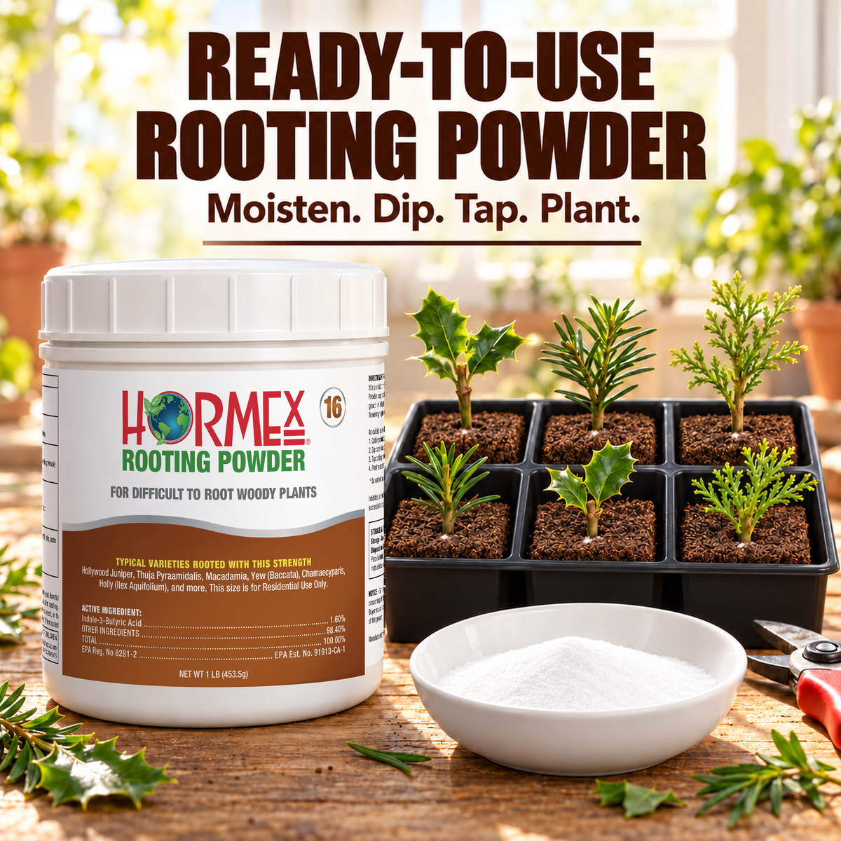 Hormex Rooting Powder #16 (1.60% IBA) - For Difficult-to-Root Hardwood Cuttings