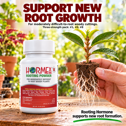 Hormex Rooting Powder Variety Pack #1, #3 & #8 - Three 3/4 oz Bottles