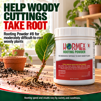 Hormex Rooting Powder #8 (0.80% IBA) - For Moderately Difficult-to-Root Woody Cuttings
