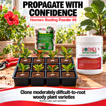 Hormex Rooting Powder #8 (0.80% IBA) - For Moderately Difficult-to-Root Woody Cuttings