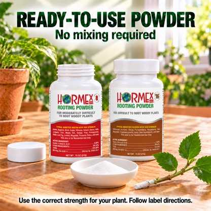 Hormex Rooting Powder Variety Pack #8 & #16 - Two 3/4 oz Bottles