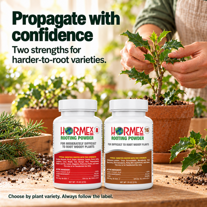 Hormex Rooting Powder Variety Pack #8 & #16 - Two 3/4 oz Bottles