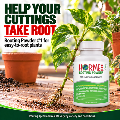 Hormex Rooting Powder #1 (0.10% IBA) - For Easy-to-Root Plant Cuttings