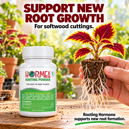 Hormex Rooting Powder #1 (0.10% IBA) - For Easy-to-Root Plant Cuttings