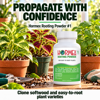 Hormex Rooting Powder #1 (0.10% IBA) - For Easy-to-Root Plant Cuttings