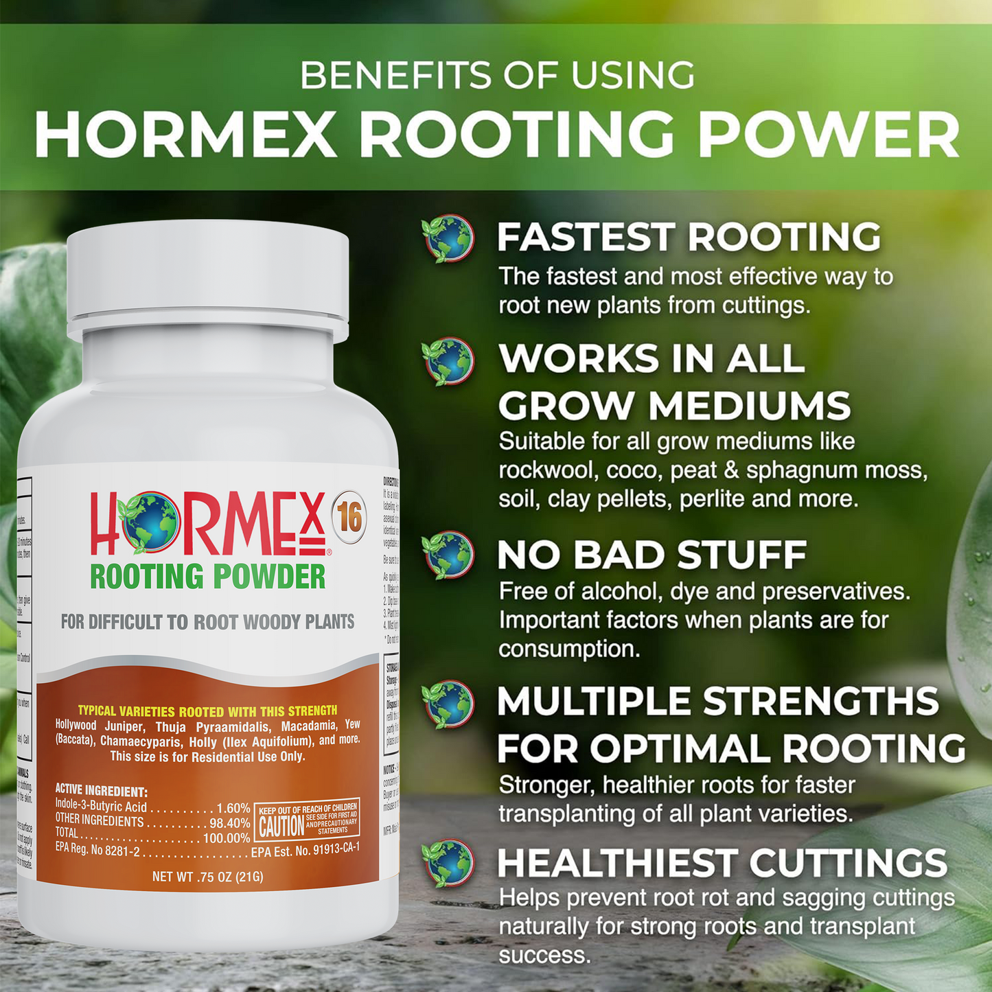 Hormex Rooting Powder #16 | Clone Difficult to Root Plants From Cuttings