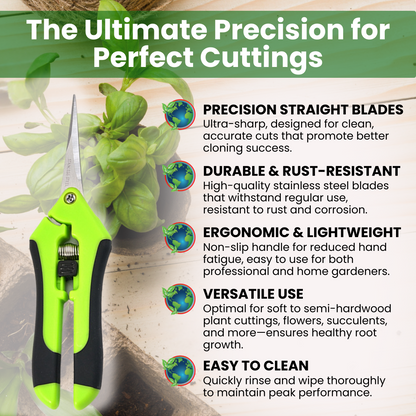 Hormex Cloning Shears - Precision Straight-Blade Shears, Ideal for Plant Cuttings