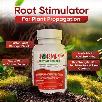 Hormex Rooting Duo: Vitamin B1 Rooting Hormone Concentrate & Rooting Powder #8 for Moderately Difficult to Root Plants