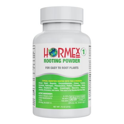 Hormex Rooting Powder #1 (0.10 IBA) - Rooting Hormone for Delicate Houseplants Garden Herbs & Succulent Cuttings - 3/4