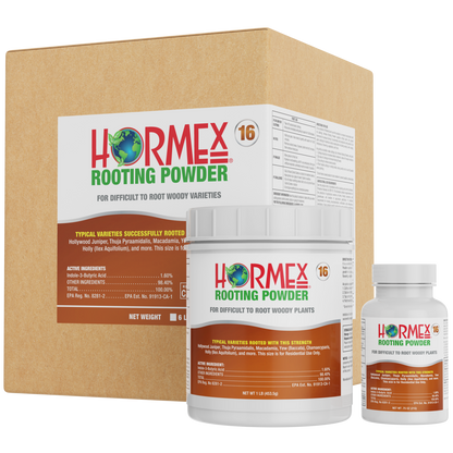 Hormex Rooting Powder #16 (1.60 IBA) - Rooting Hormone for Difficult Hardwood Plants & Tree Cuttings - Plant Suppliments