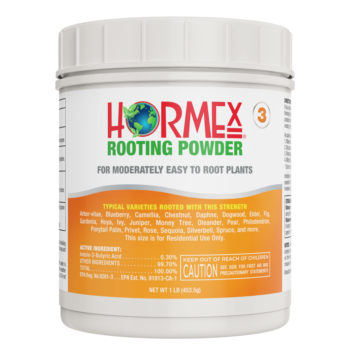 Hormex Rooting Powder #3 (0.30 IBA) - Rooting Hormone for Common Home & Garden Plant Cuttings - 1 LB Container - Plant