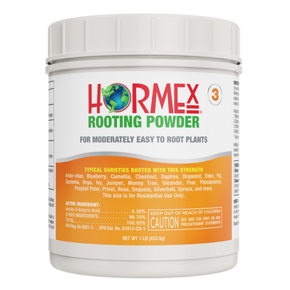 Hormex Rooting Powder #3 (0.30 IBA) - Rooting Hormone for Common Home & Garden Plant Cuttings - 1 LB Container - Plant